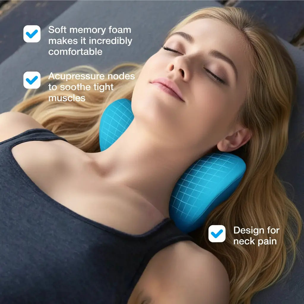 Cervical Neck Stretcher Pillow with Contoured Foam
