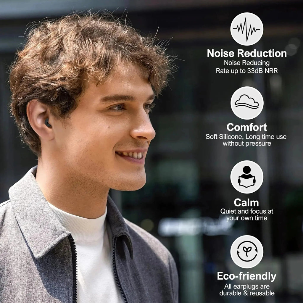 Soft Foam Sleep Earplugs with Portable Case
