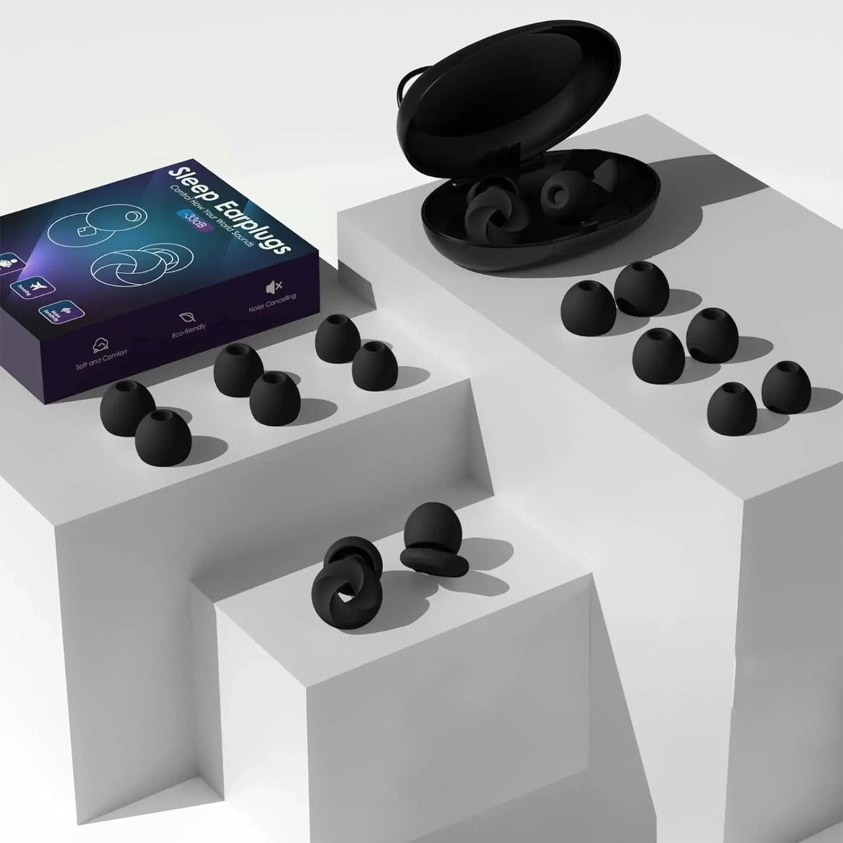 Soft Foam Sleep Earplugs with Portable Case