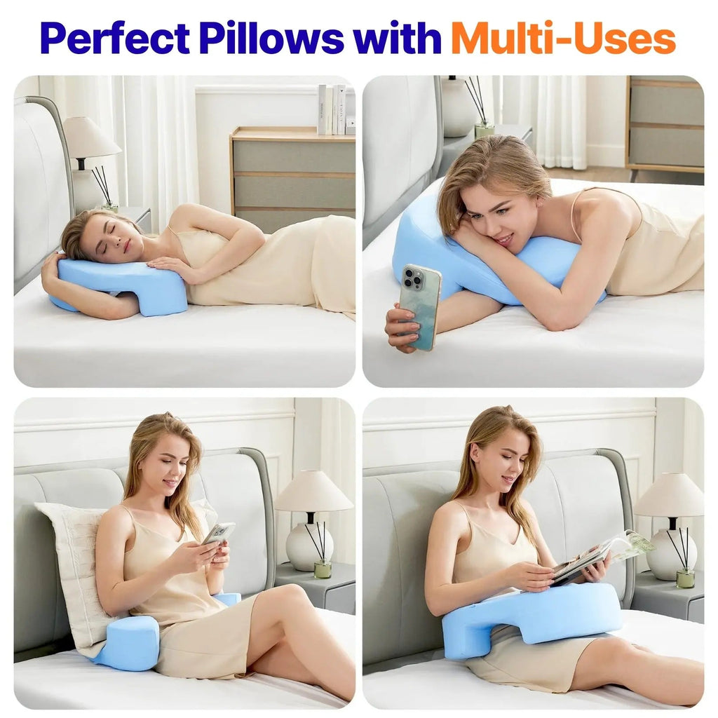 Memory Foam Arm Pillow for Side Sleepers with Arm Channels