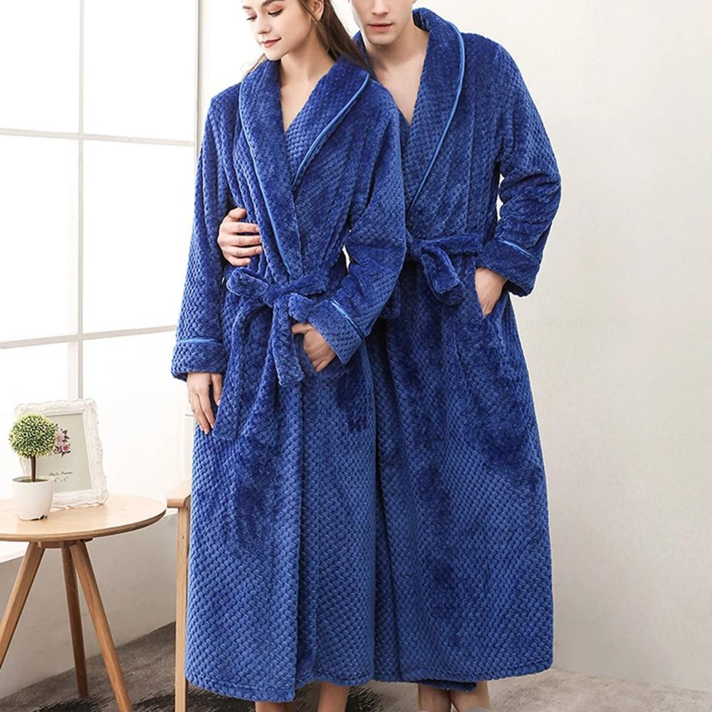 Soft Fleece Bathrobe with Belt and Pockets