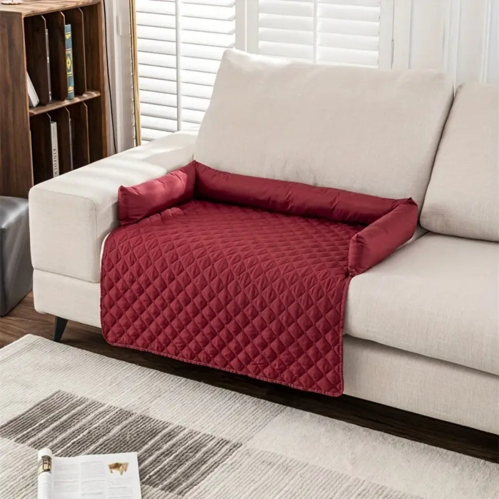 Quilted Pet Sofa Protector with Bolster Cushions