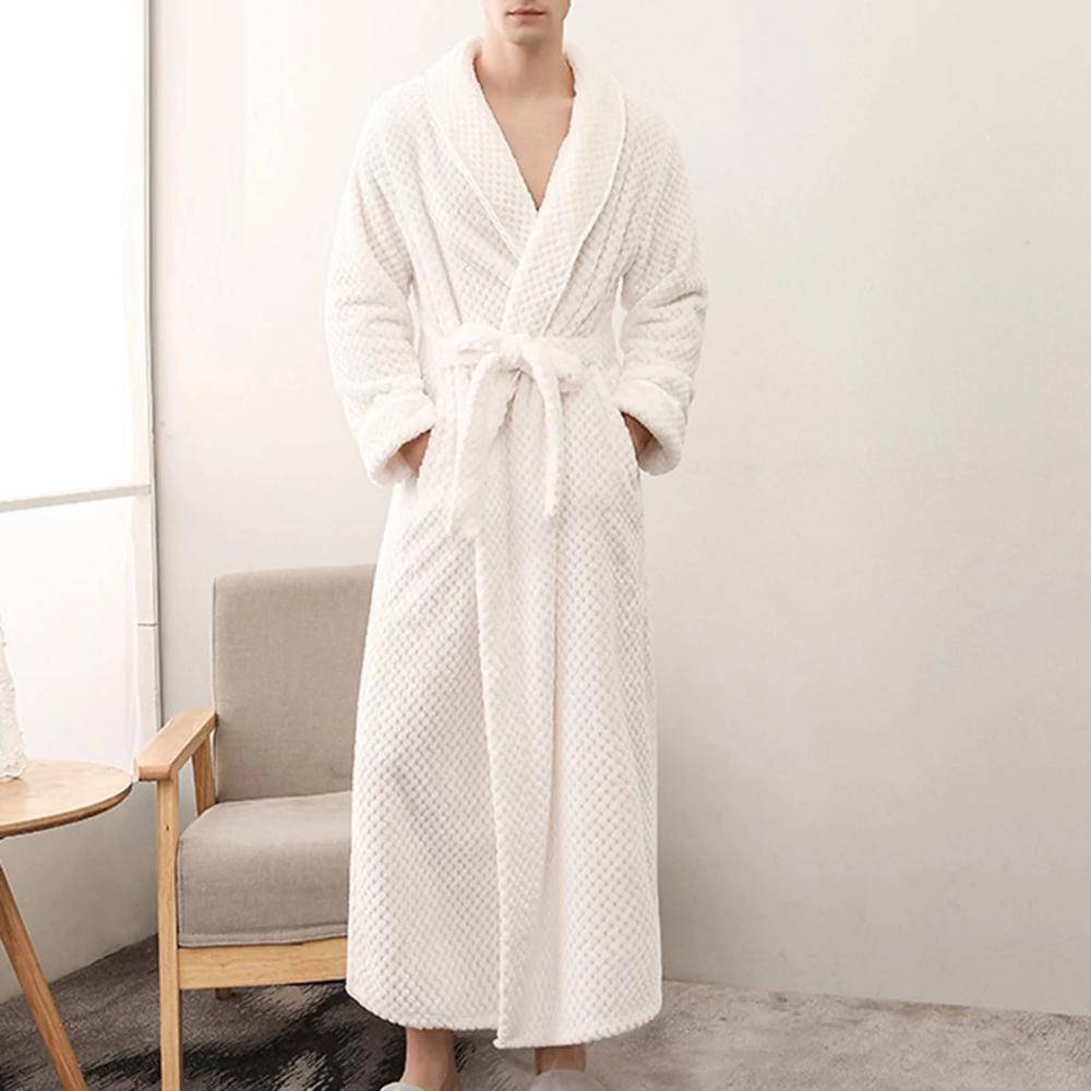 Soft Fleece Bathrobe with Belt and Pockets