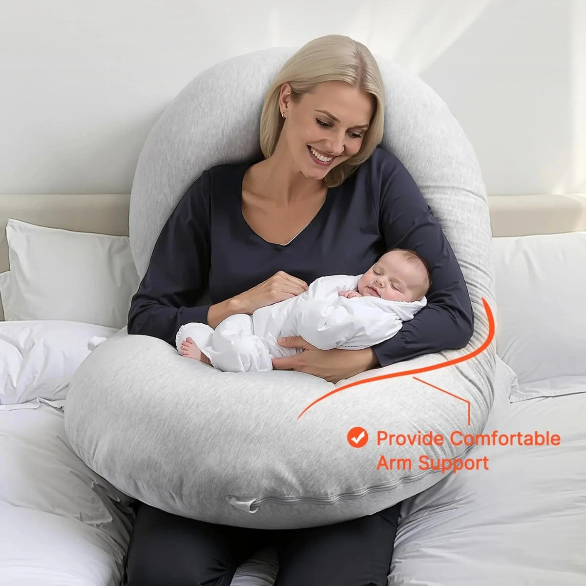 C-Shaped Pregnancy Body Pillow for Side Sleepers