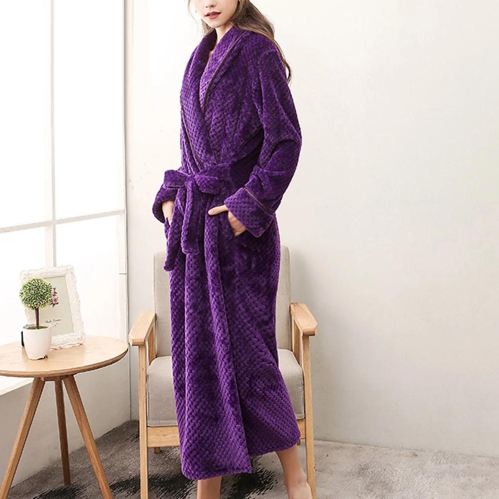 Soft Fleece Bathrobe with Belt and Pockets