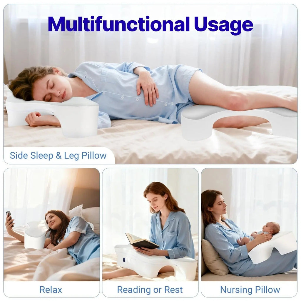 Memory Foam Arm Pillow for Side Sleepers with Arm Channels
