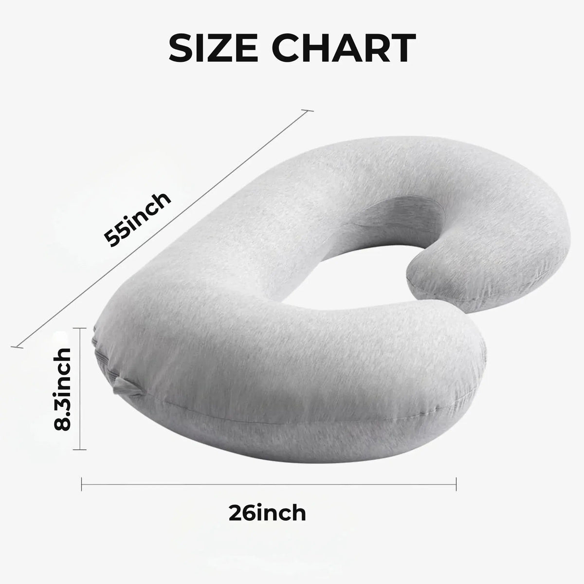 C-Shaped Pregnancy Body Pillow for Side Sleepers