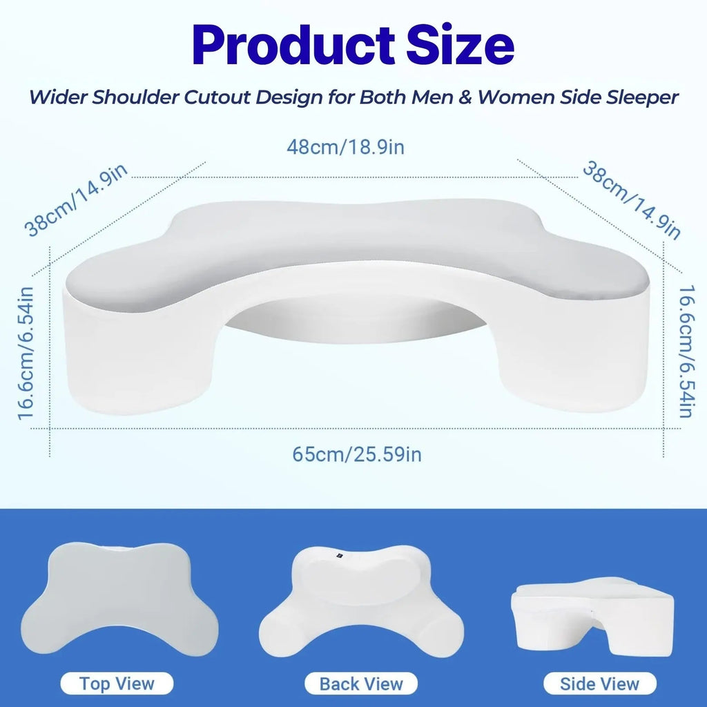 Memory Foam Arm Pillow for Side Sleepers with Arm Channels