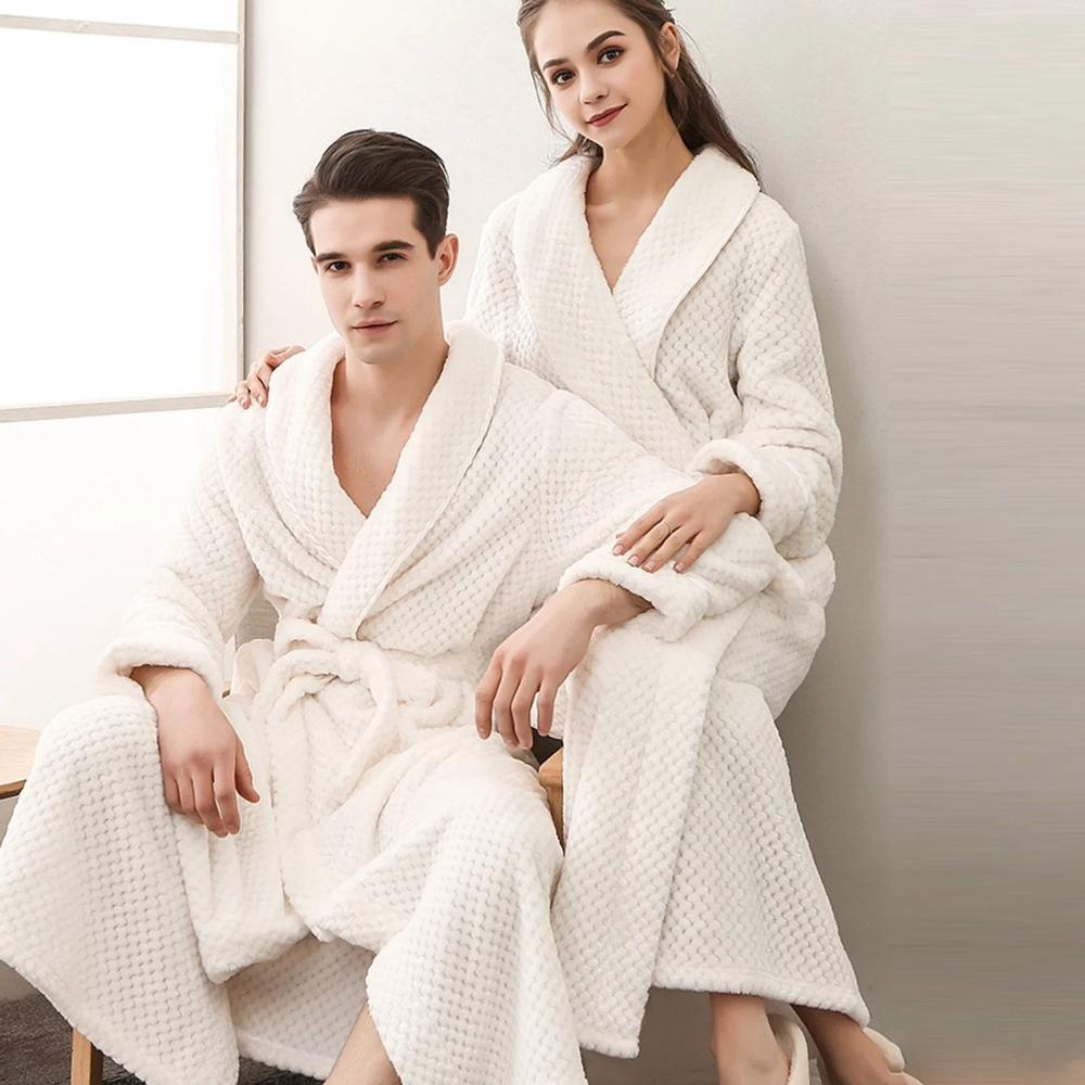 Soft Fleece Bathrobe with Belt and Pockets