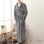 Soft Fleece Bathrobe with Belt and Pockets