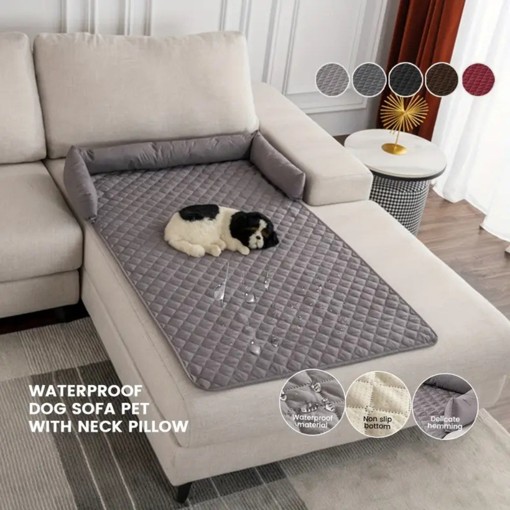 Quilted Pet Sofa Protector with Bolster Cushions