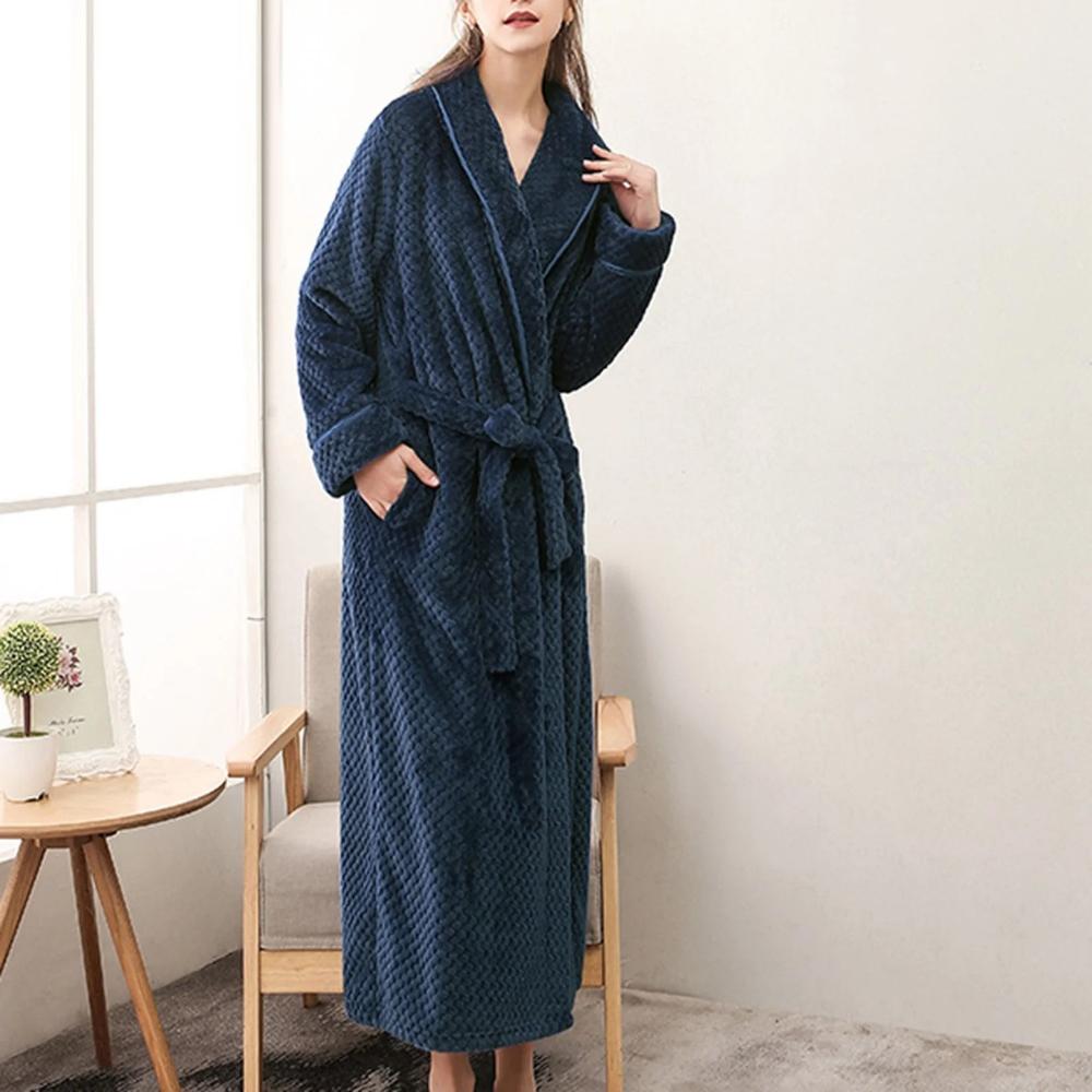 Soft Fleece Bathrobe with Belt and Pockets