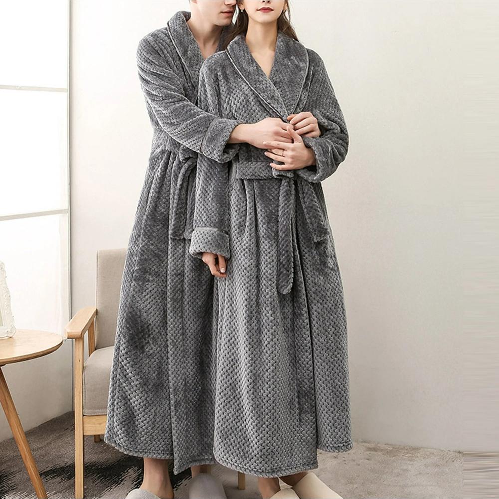Soft Fleece Bathrobe with Belt and Pockets