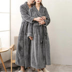 Soft Fleece Bathrobe with Belt and Pockets