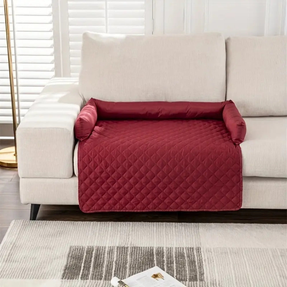 Quilted Pet Sofa Protector with Bolster Cushions