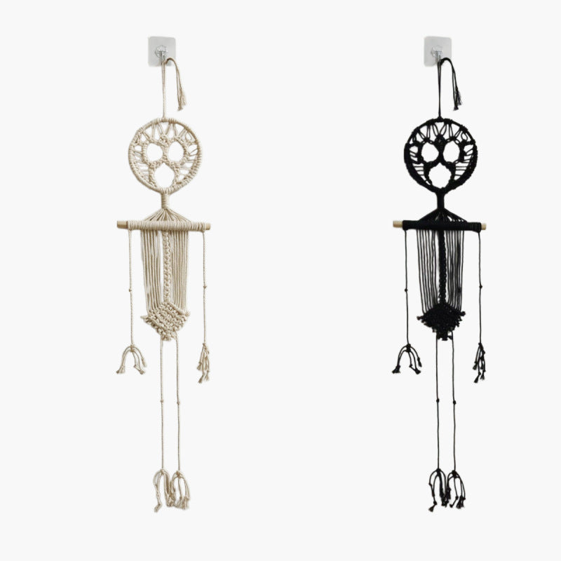 2 Piece Macrame Skeleton Wall Hanging for Halloween