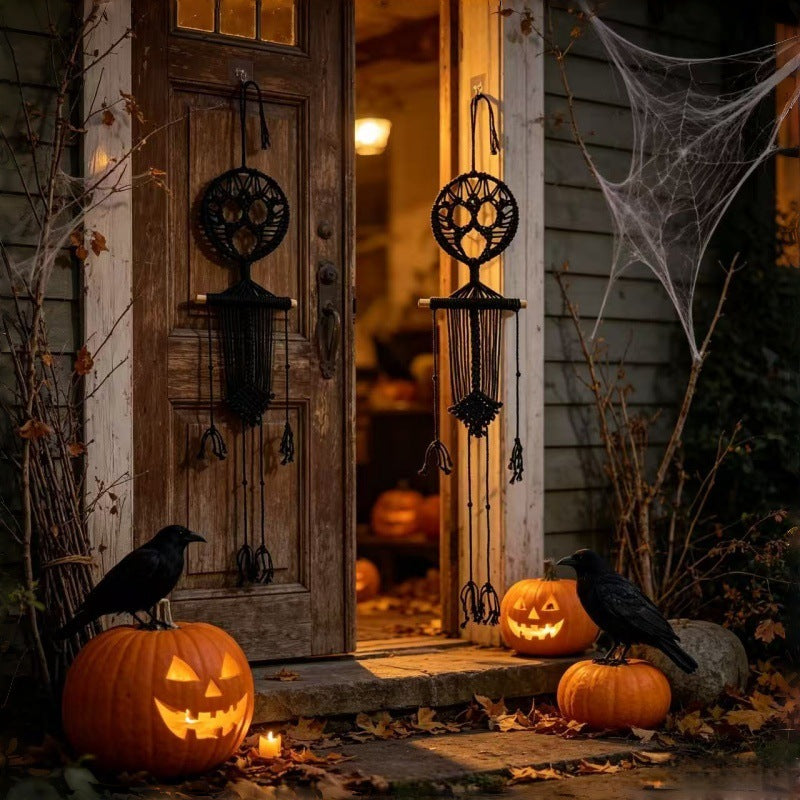 2 Piece Macrame Skeleton Wall Hanging for Halloween