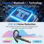 Bluetooth 5.1 Trucker Headset with Dual Mic Noise Reduction