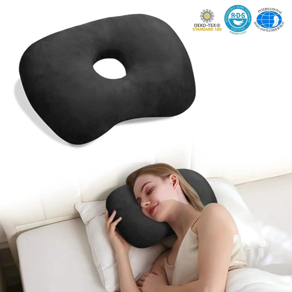 Ear Hole Pillow for Side Sleepers with Adjustable Fill