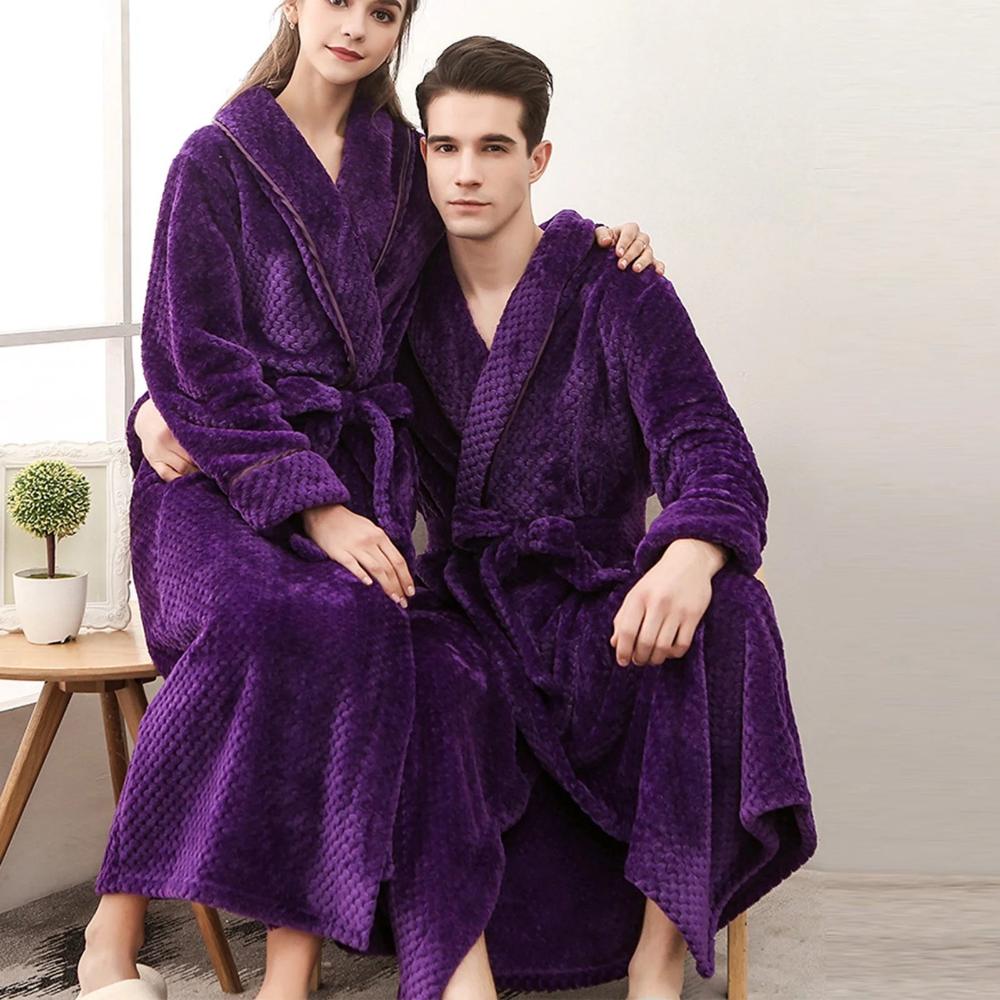 Soft Fleece Bathrobe with Belt and Pockets
