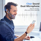 Bluetooth 5.1 Trucker Headset with Dual Mic Noise Reduction