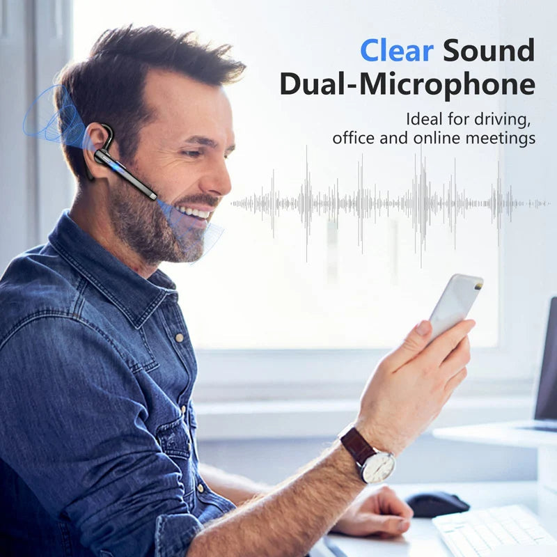 Bluetooth 5.1 Trucker Headset with Dual Mic Noise Reduction