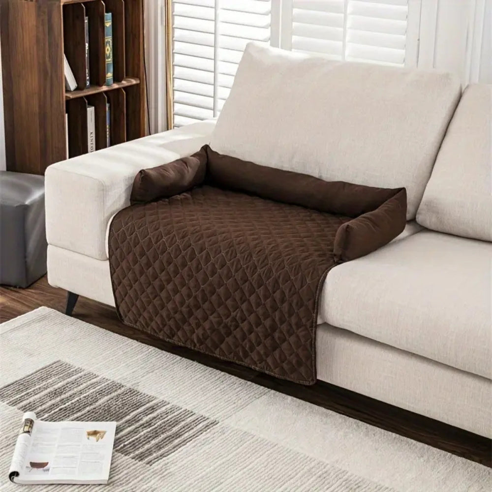 Quilted Pet Sofa Protector with Bolster Cushions