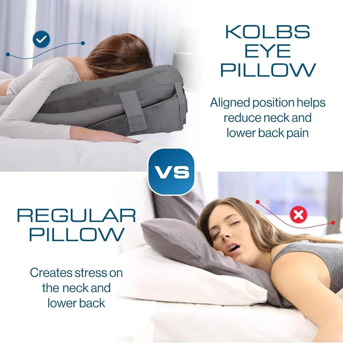 Face-Down Pillow with Shredded Memory Foam and Dual Sides