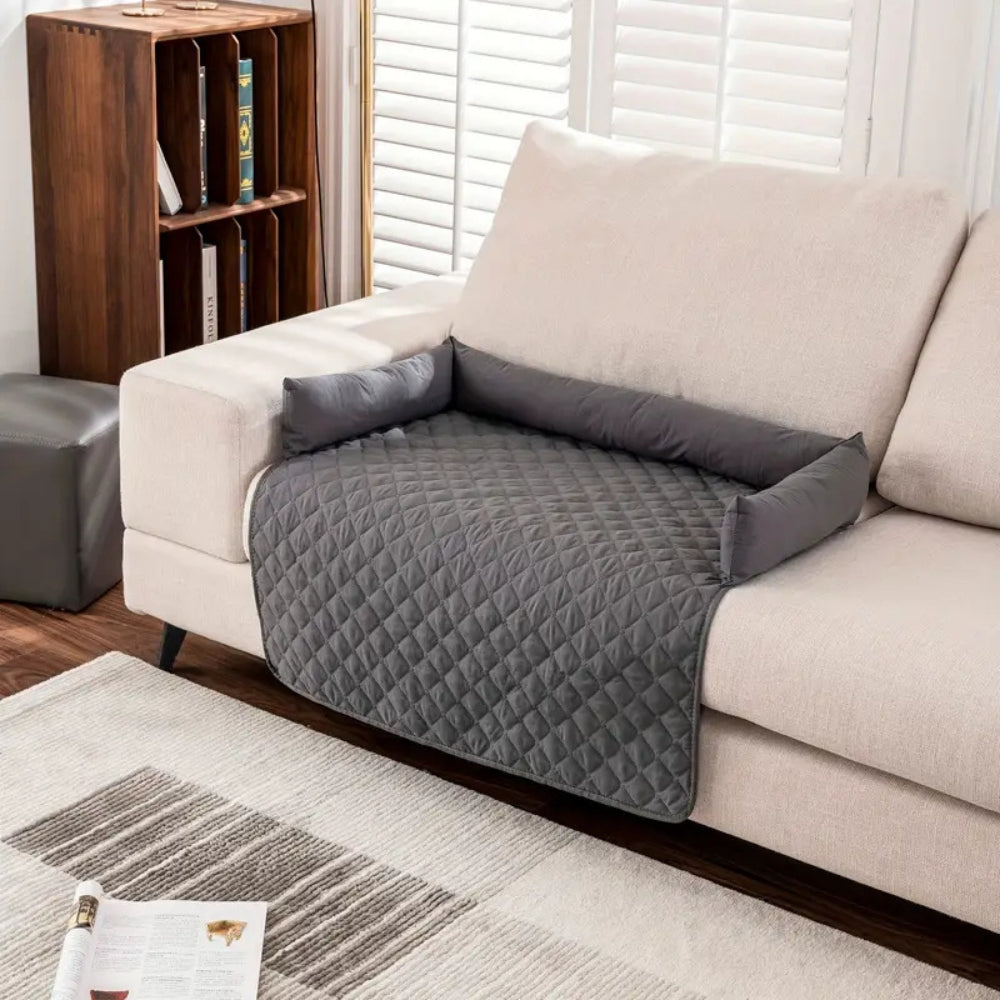 Quilted Pet Sofa Protector with Bolster Cushions