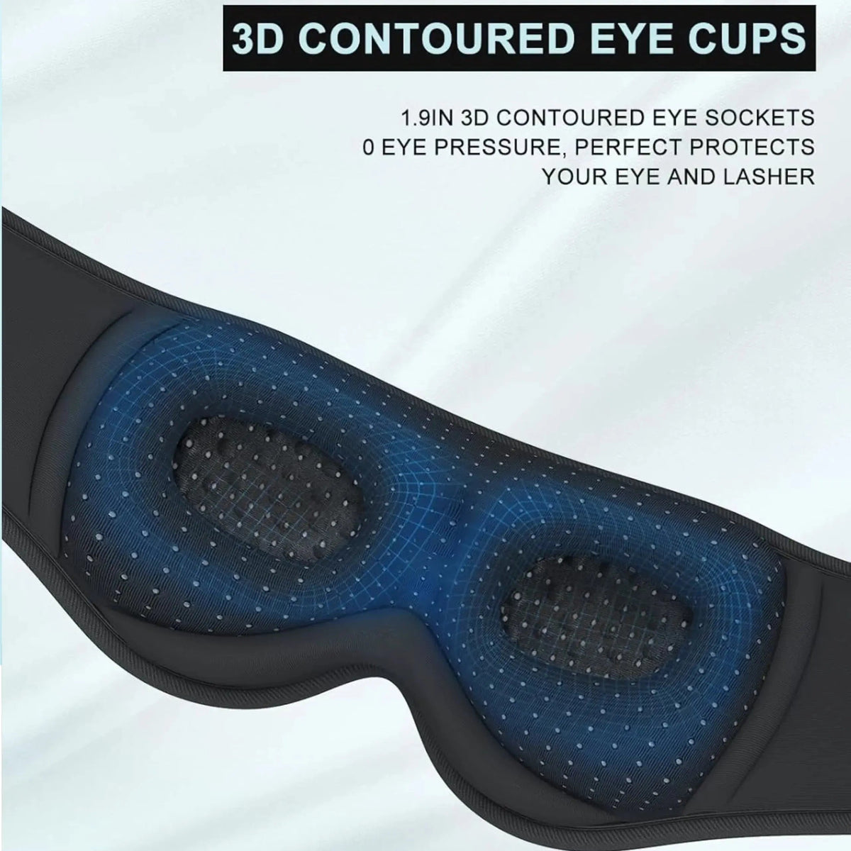 Bluetooth Sleep Mask with Headphones and 3D Eye Contours