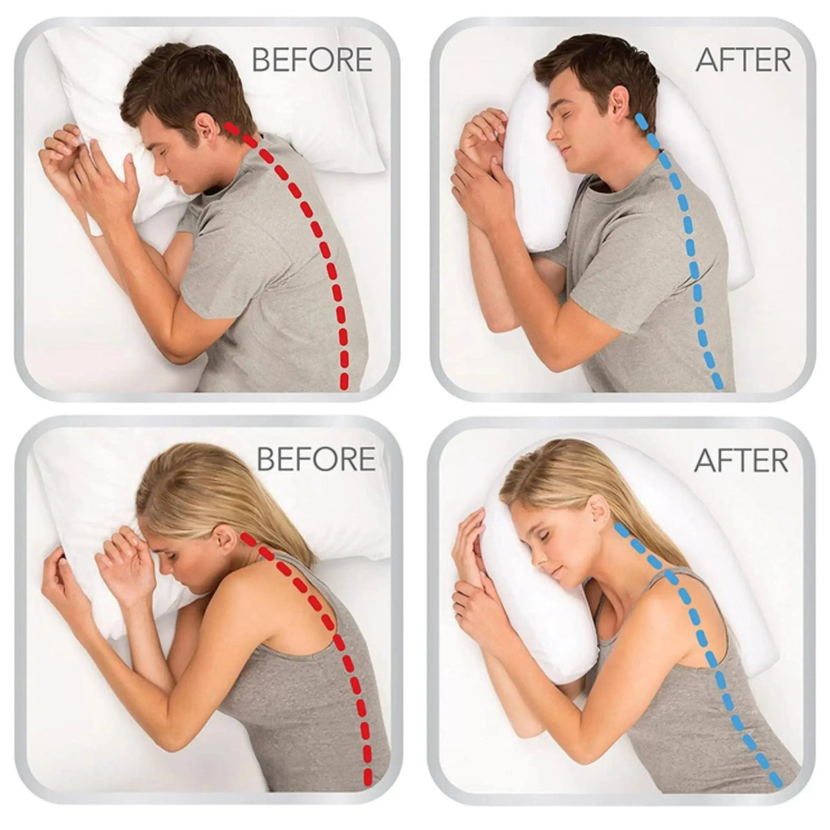 U-Shaped Side Sleeper Pillow with Ear Well and Memory Foam