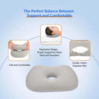 Ear Hole Pillow for Side Sleepers with Adjustable Fill