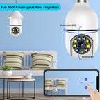 1080p Light Bulb Security Camera with 360° View & Audio