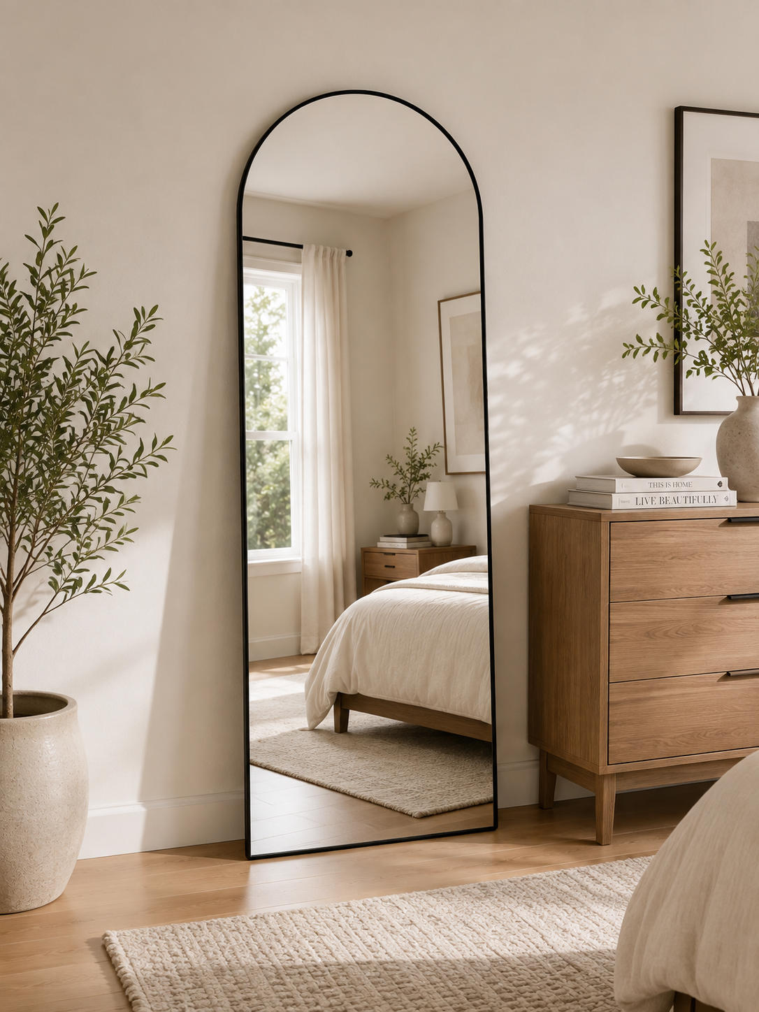 Modern Arched Full-Length Floor Mirror