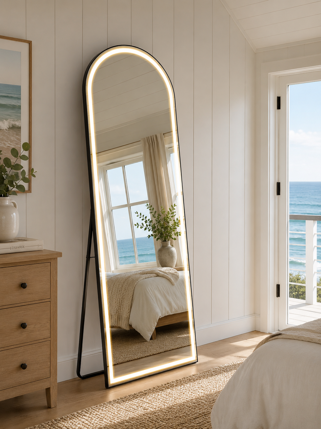 Lighted Arched Full-Length Mirror