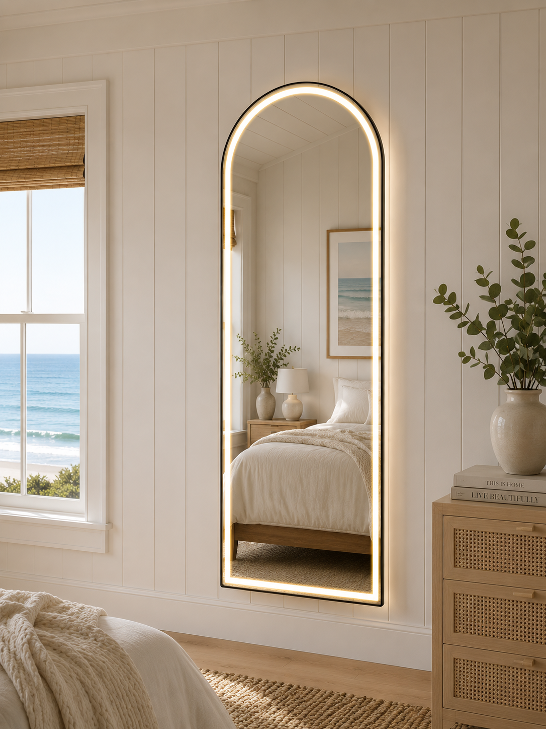 Lighted Arched Full-Length Mirror