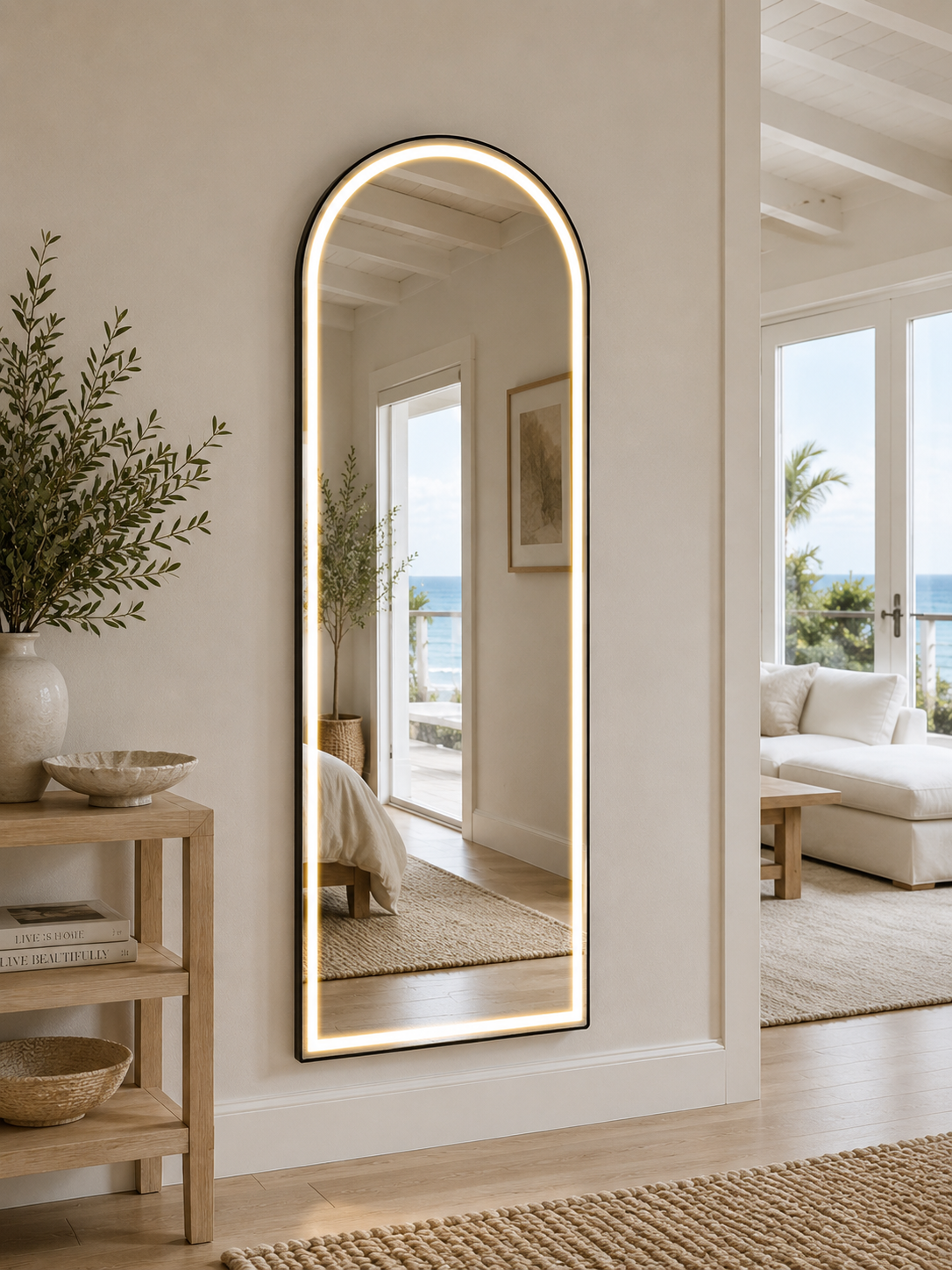 Lighted Arched Full-Length Mirror