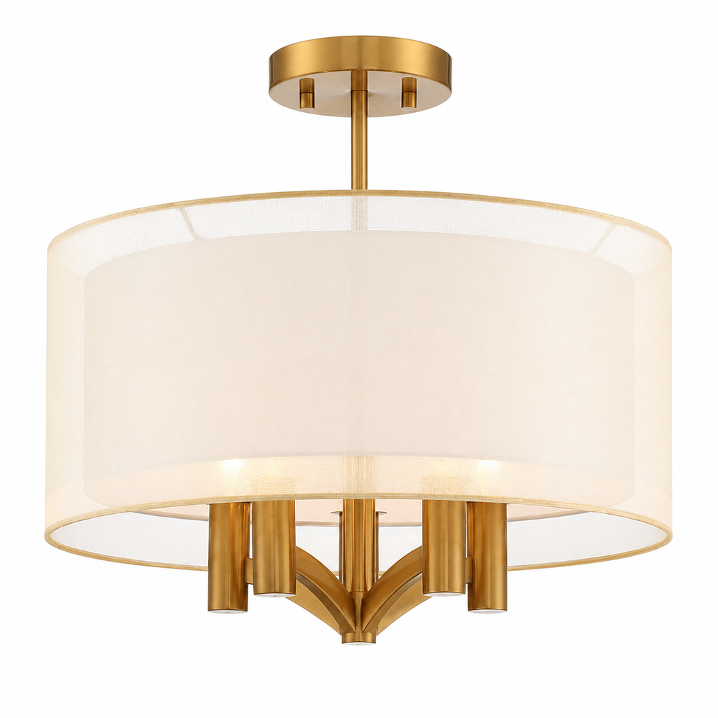 Modere 18" Wide Warm Brass 5-Light Ceiling Light