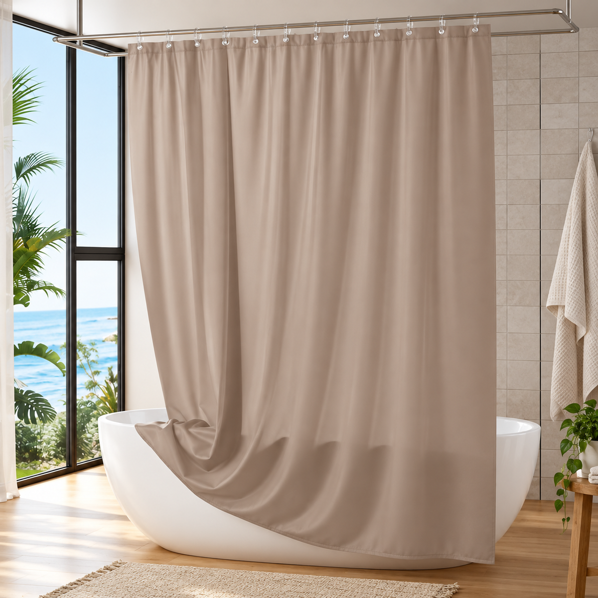 Weighted Waterproof Shower Curtain Liner
