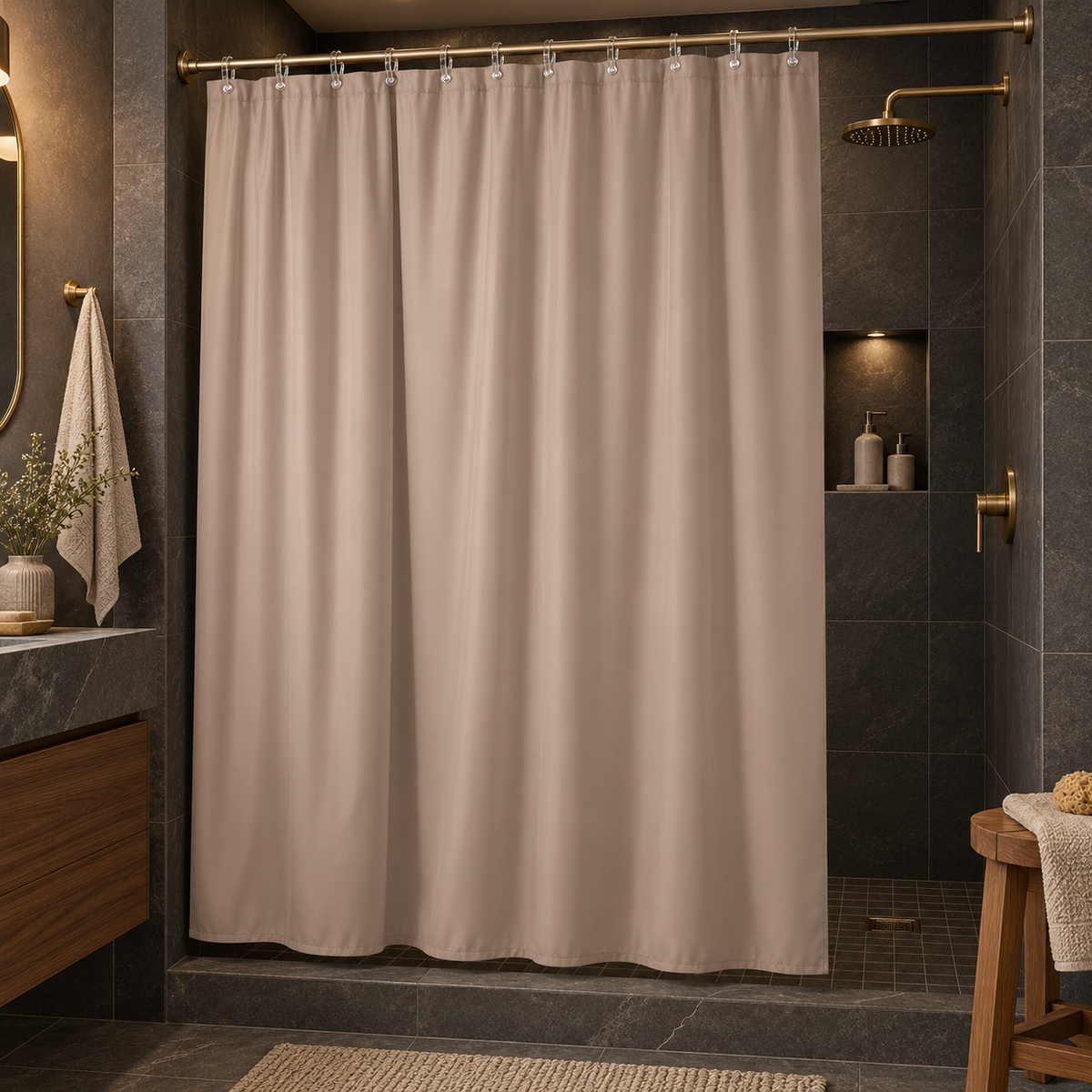 Weighted Waterproof Shower Curtain Liner