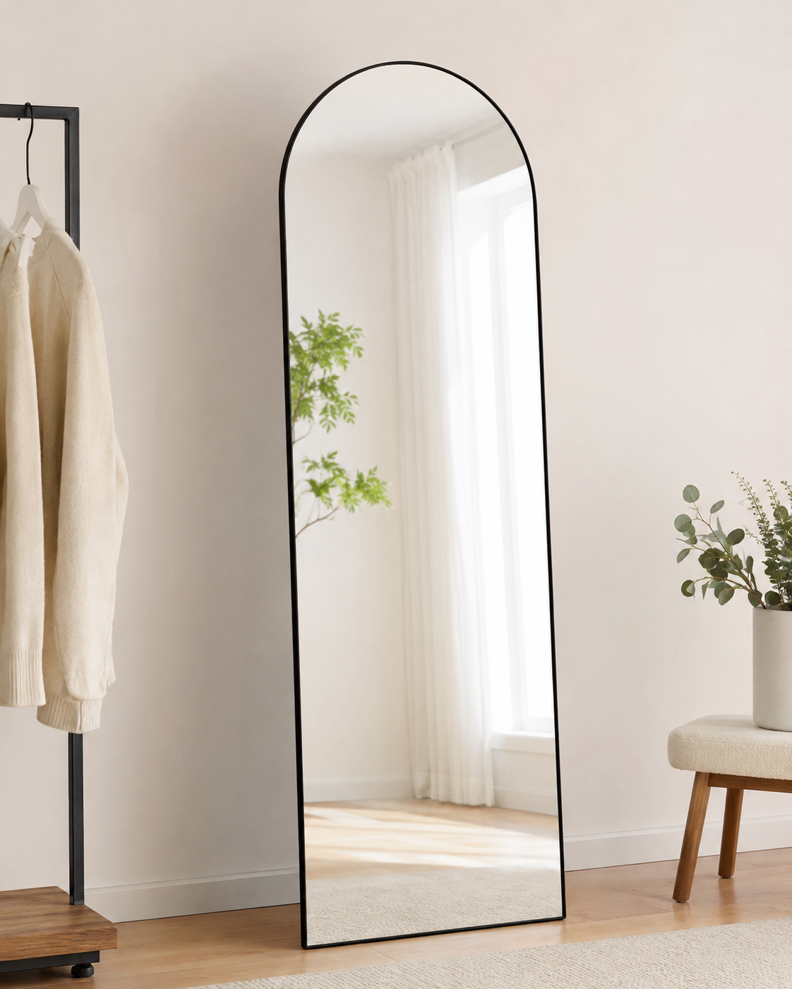 Modern Arched Full-Length Floor Mirror