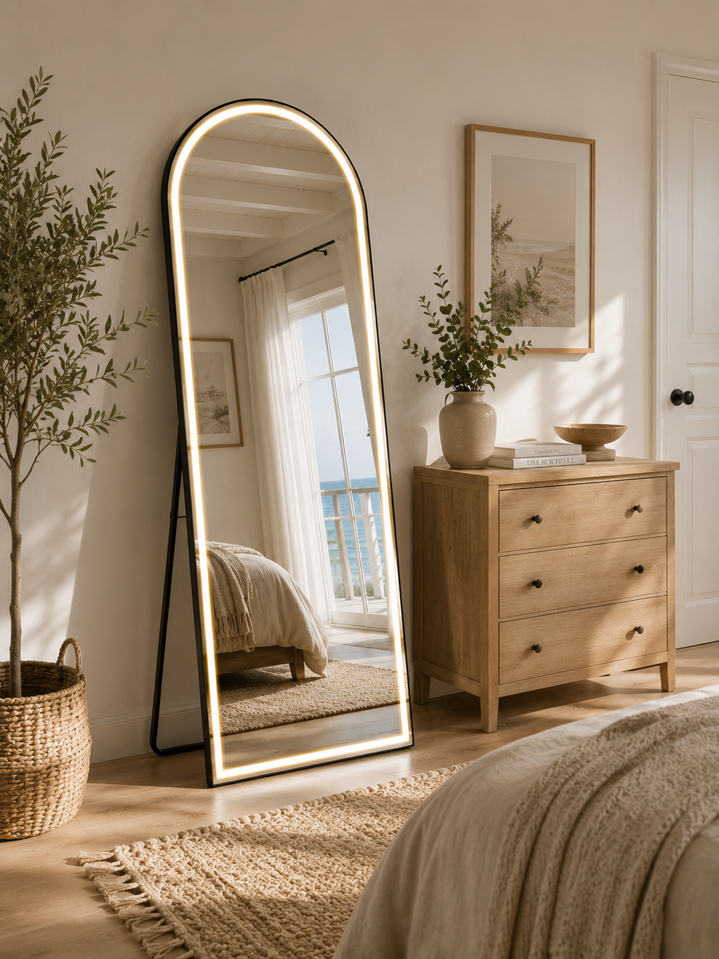 Lighted Arched Full-Length Mirror
