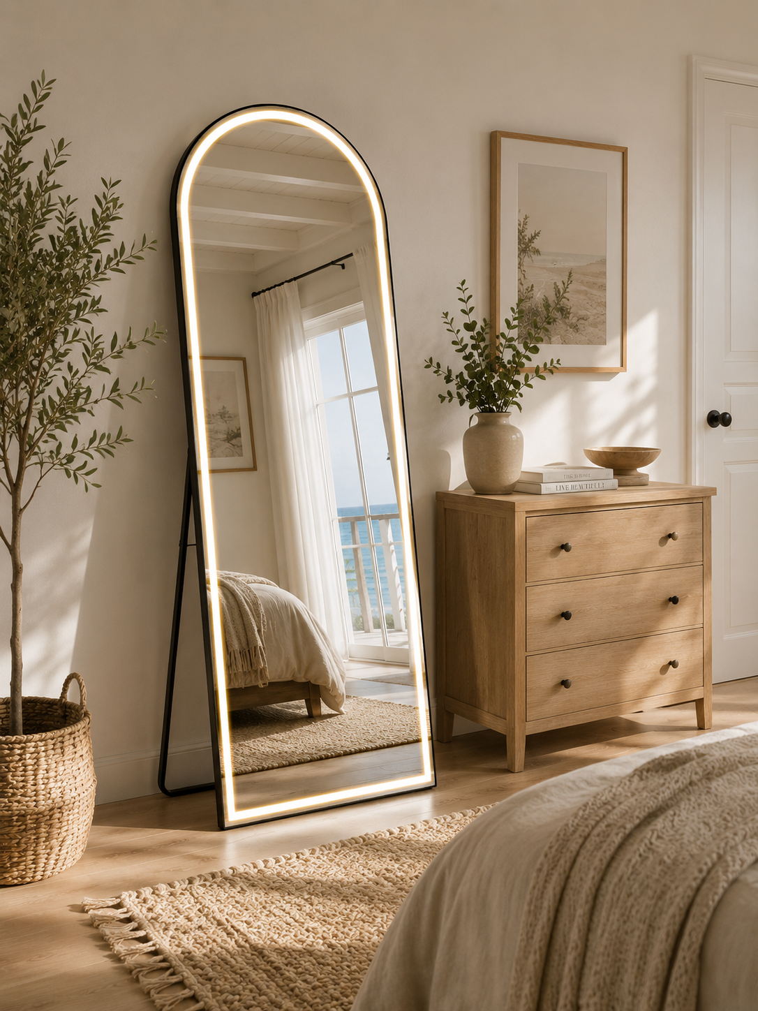 Lighted Arched Full-Length Mirror