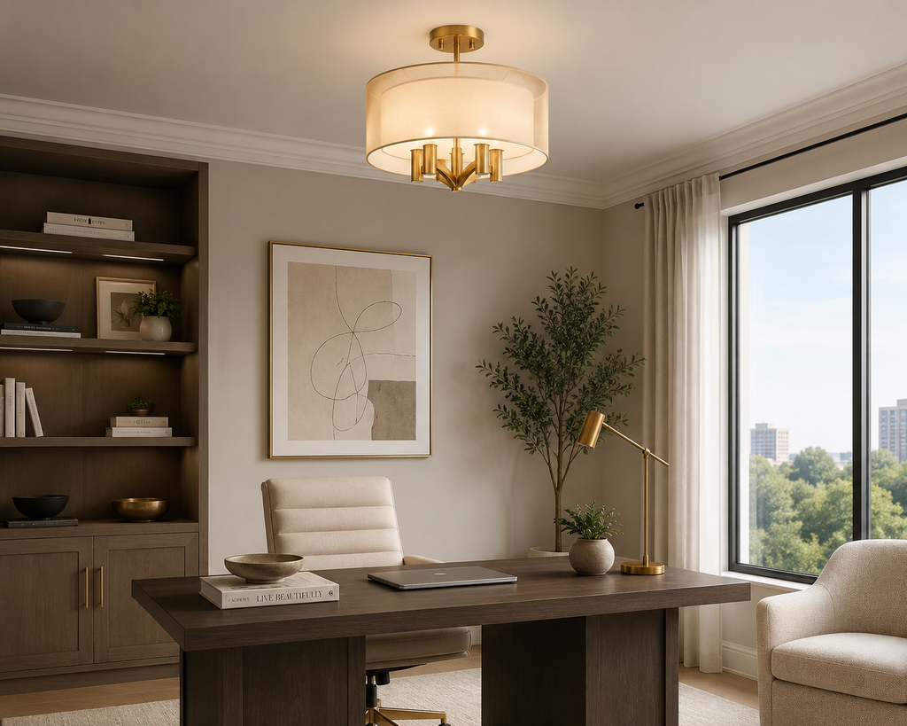 Modere 18" Wide Warm Brass 5-Light Ceiling Light