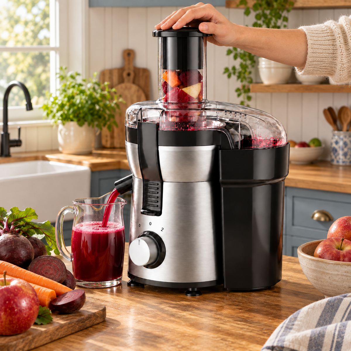 Wide-Mouth Stainless Steel Centrifugal Juicer