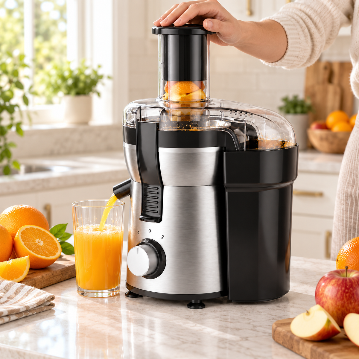 Wide-Mouth Stainless Steel Centrifugal Juicer