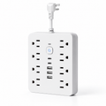 USB Surge Protector Power Strip with Flat Plug