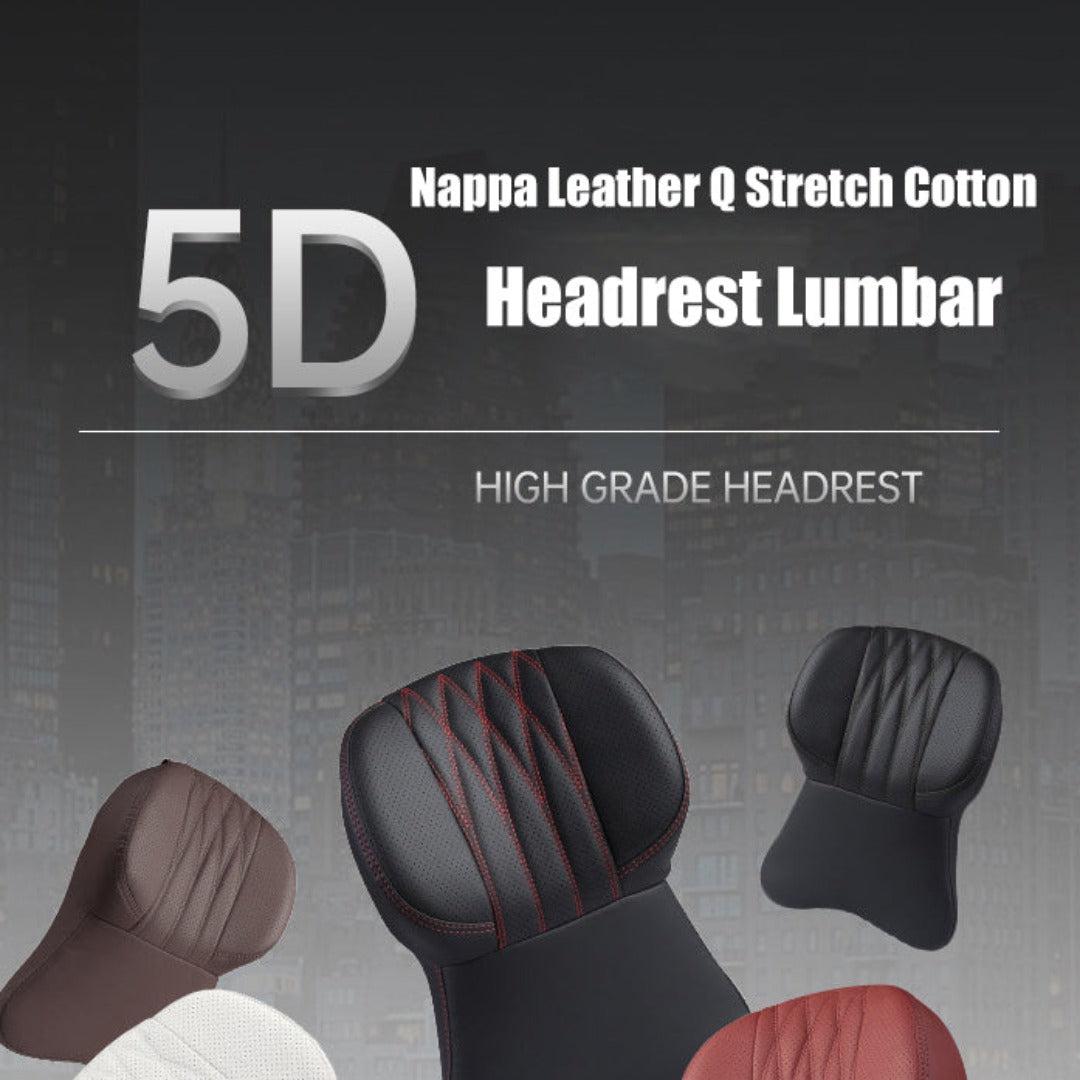Memory Foam Car Neck Pillow with Leather Headrest Cover