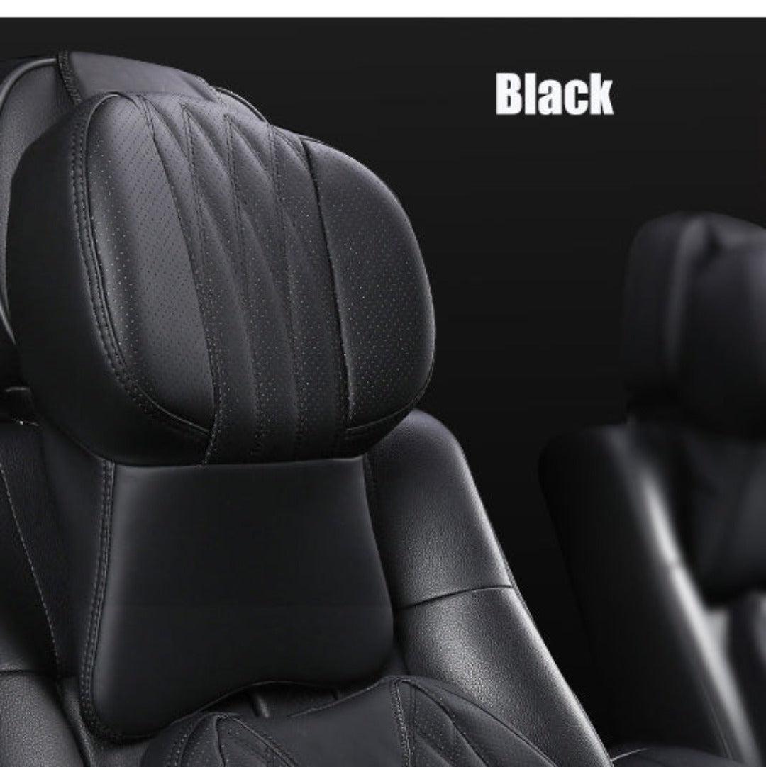 Memory Foam Car Neck Pillow with Leather Headrest Cover
