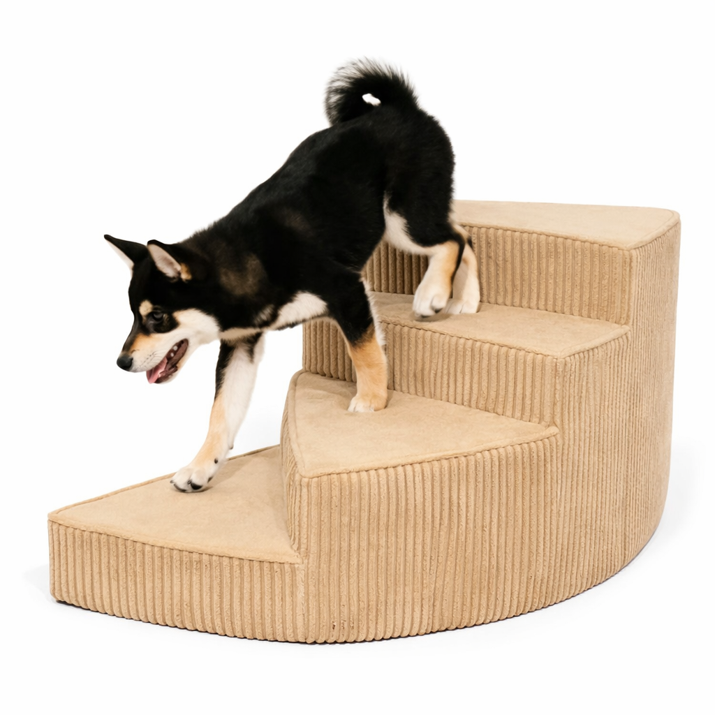 Foam Dog Stairs for Bed & Couch, Washable Non-Slip Cover